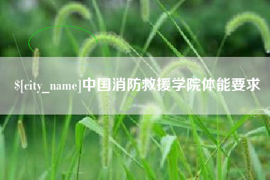 宜城中国消防救援学院体能要求