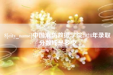 宜城中国消防救援学院2024年录取分数线是多少