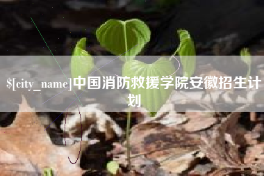 宜城中国消防救援学院安徽招生计划