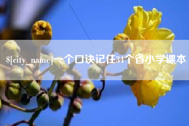 宜城一个口诀记住34个省小学课本