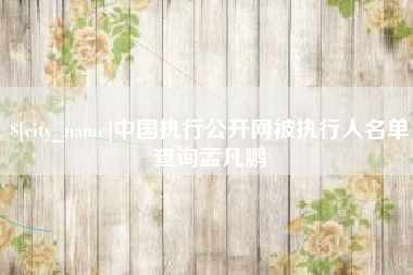 宜城中国执行公开网被执行人名单查询孟凡鹏