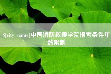 宜城中国消防救援学院报考条件年龄限制