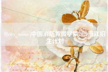 宜城中国消防救援学院2020浙江招生计划