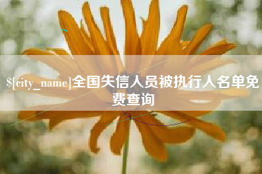宜城全国失信人员被执行人名单免费查询