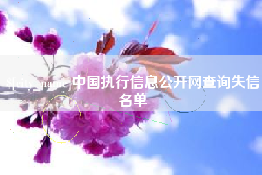 宜城中国执行信息公开网查询失信名单