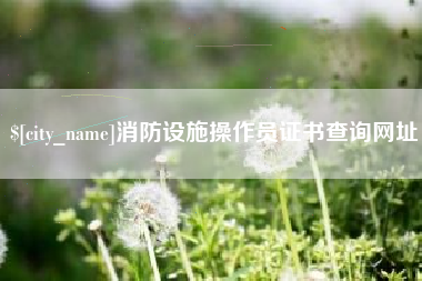 宜城消防设施操作员证书查询网址