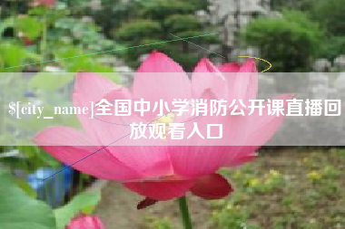 宜城全国中小学消防公开课直播回放观看入口