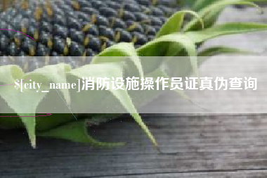 宜城消防设施操作员证真伪查询