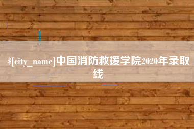 宜城中国消防救援学院2020年录取线
