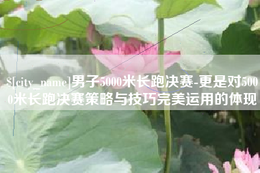 宜城男子5000米长跑决赛-更是对5000米长跑决赛策略与技巧完美运用的体现
