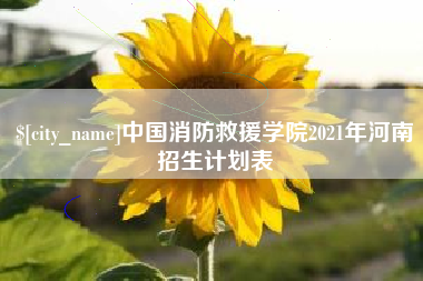 宜城中国消防救援学院2021年河南招生计划表