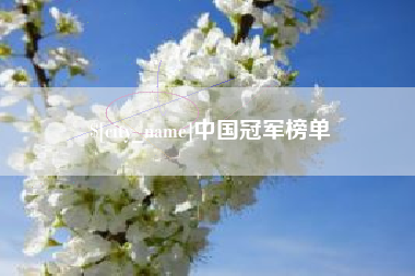 宜城中国冠军榜单