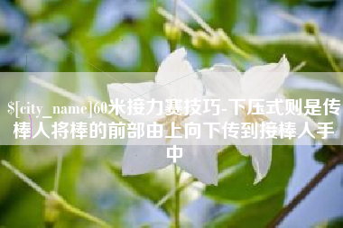 宜城60米接力赛技巧-下压式则是传棒人将棒的前部由上向下传到接棒人手中