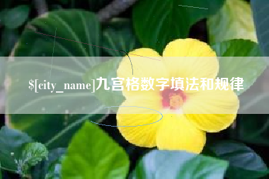 宜城九宫格数字填法和规律